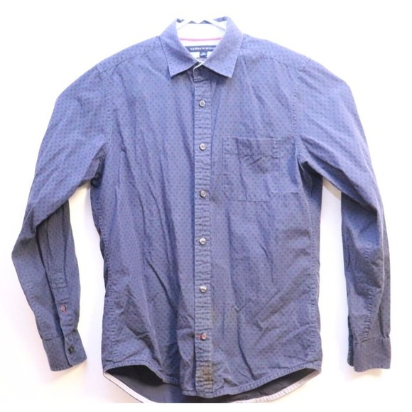 Tommy Hilfiger Long Sleeve‎ Button Down Shirt Men Blue Size S - Picture 1 of 5